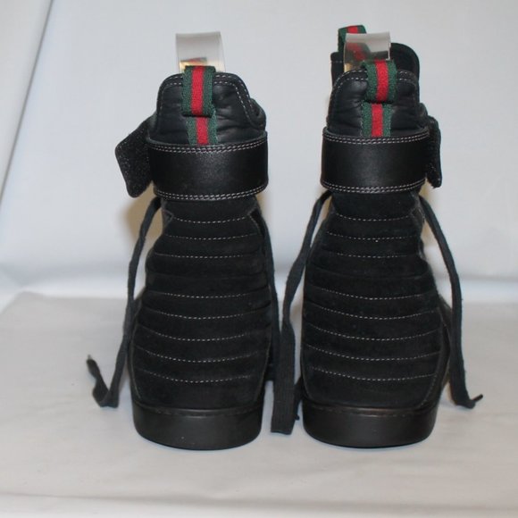 Authentic Gucci Hi-Top Combat Style Sneakers Sport Shoes - Picture 5 of 11